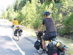 greg and megan on bikes in montana